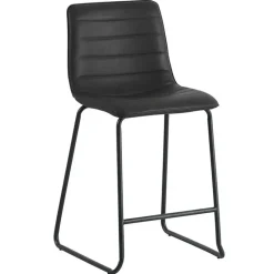 Industriële barkruk Mark zwart - Zithoogte 65 cm - Kunstleder - Zwart