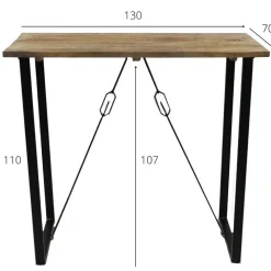 Industriële bartafel Vegas 130x70x110 cm Mangohout - Mangohout - Bruin