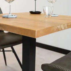 Industriële bistrotafel 60x60 vierkant metaal mangohout 60x60x73 cm