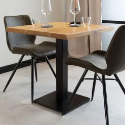 Industriële bistrotafel 60x60 vierkant metaal mangohout 60x60x73 cm