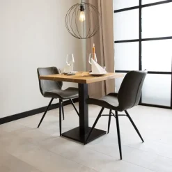 Industriële bistrotafel 60x60 vierkant metaal mangohout 60x60x73 cm