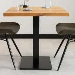 Industriële bistrotafel 60x60 vierkant metaal mangohout 60x60x73 cm