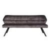 Industriële eetkamerbank Romy velvet 180 cm grijs - 190x180x81 cm - Stof - Grijs