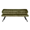 Industriële eetkamerbank Romy velvet 180 cm groen - 190x190x84 cm - Stof - Groen