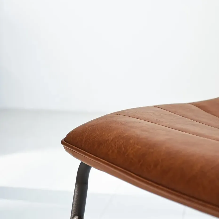 Industriële eetkamerstoel Mark cognac - Kunstleder - Bruin