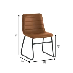 Industriële eetkamerstoel Mark cognac - Kunstleder - Bruin