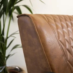 Industriële fauteuil Peter Cognac - Kunstleder - Bruin