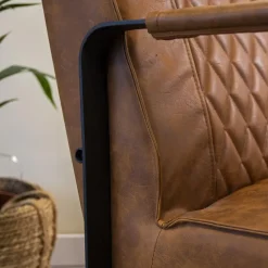 Industriële fauteuil Peter Cognac - Kunstleder - Bruin