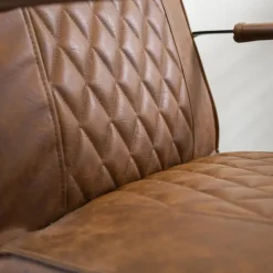 Industriële fauteuil Peter Cognac - Kunstleder - Bruin