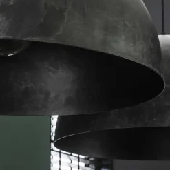 Industriële hanglamp Dacia 2-lichts antraciet rond 60x142x150 cm Metaal