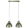 Industriële hanglamp Luisa 2-lichts metaal brons 38x95x150 cm Brons
