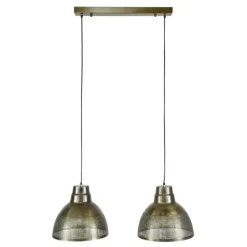 Industriële hanglamp Luisa 2-lichts metaal brons 38x95x150 cm Brons