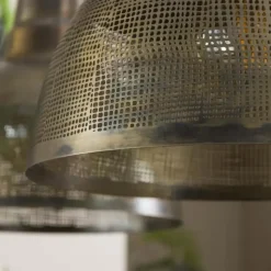 Industriële hanglamp Luisa 2-lichts metaal brons 38x95x150 cm Brons