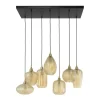 Industriële hanglamp Olaf amber 7-lichts glas - 38x95x150 cm - Amber color glas