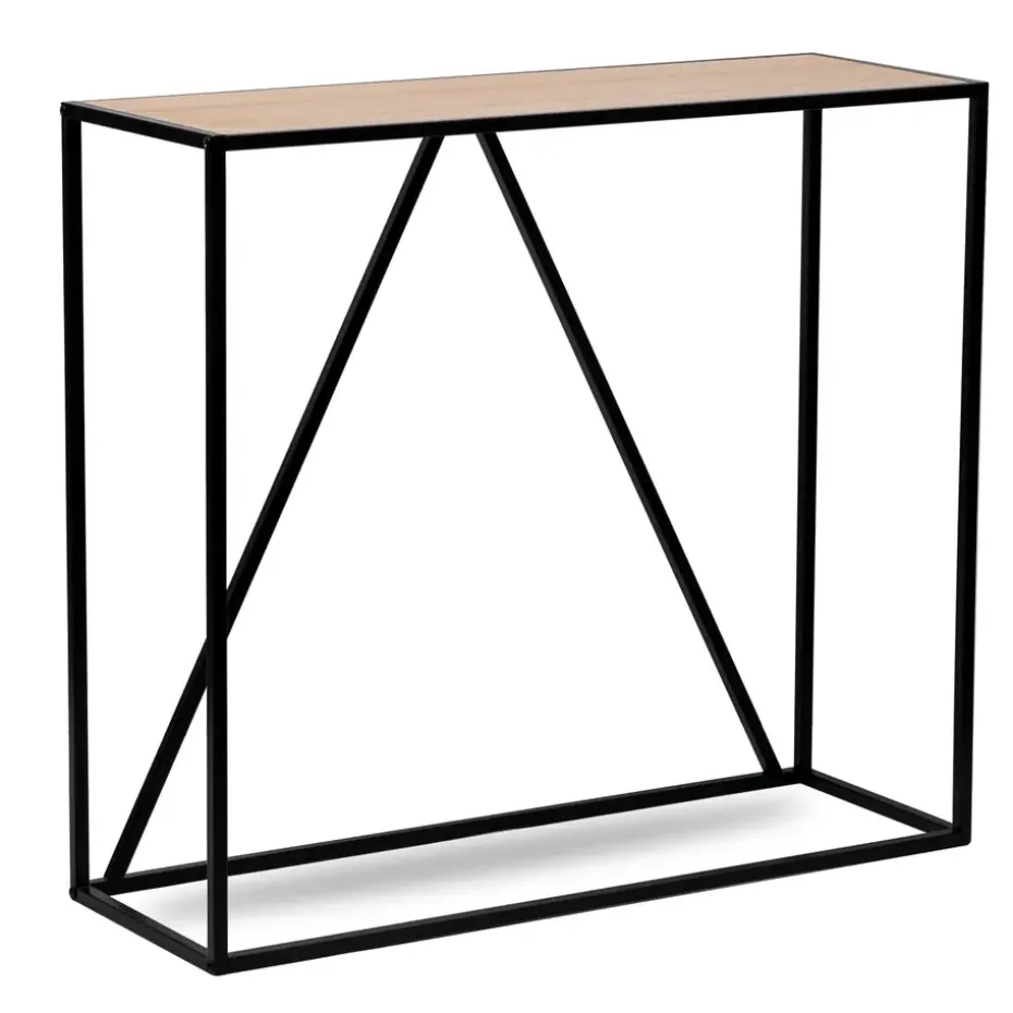 Industriële houten en zwarte metalen consolestijl