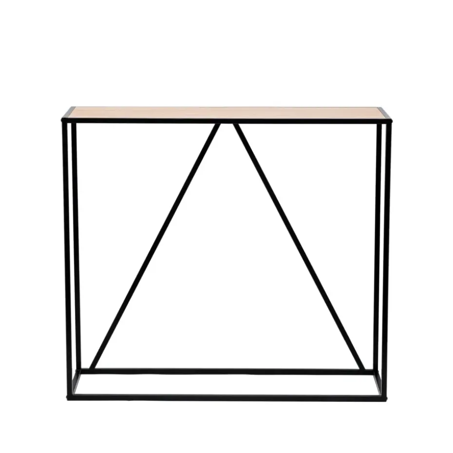 Industriële houten en zwarte metalen consolestijl