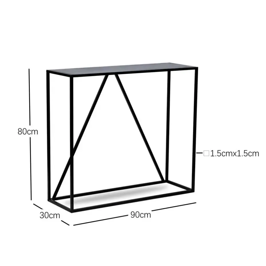 Industriële houten en zwarte metalen consolestijl