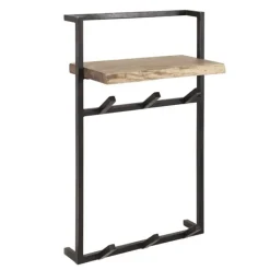 Industriële kapstok Naomi acaciahout metaal - 30x51x80 cm - Hout - Bruin