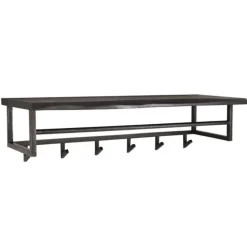 Industriële kapstok Yme acaciahout metaal - 30x100x27 cm - Hout - Bruin