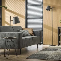 Industriële vloerlamp Sienna metaal antraciet - 157x37x157 cm - Metaal - Grijs