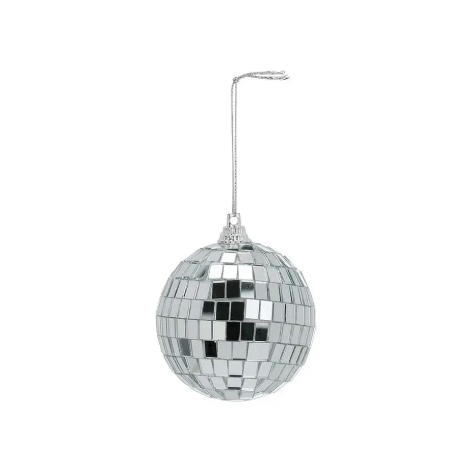 Inge Christmas Decor Disco kerstbal - zilver - D7 cm - glas/foam