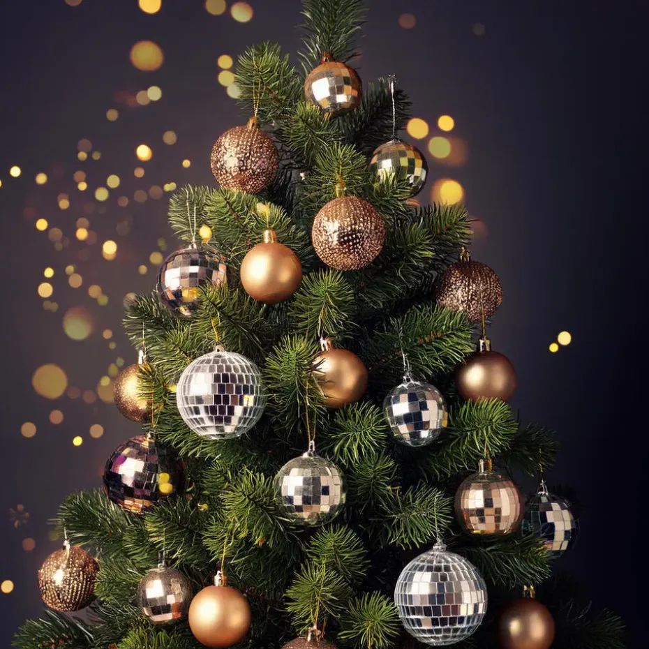 Inge Christmas Decor Disco kerstbal - zilver - D7 cm - glas/foam