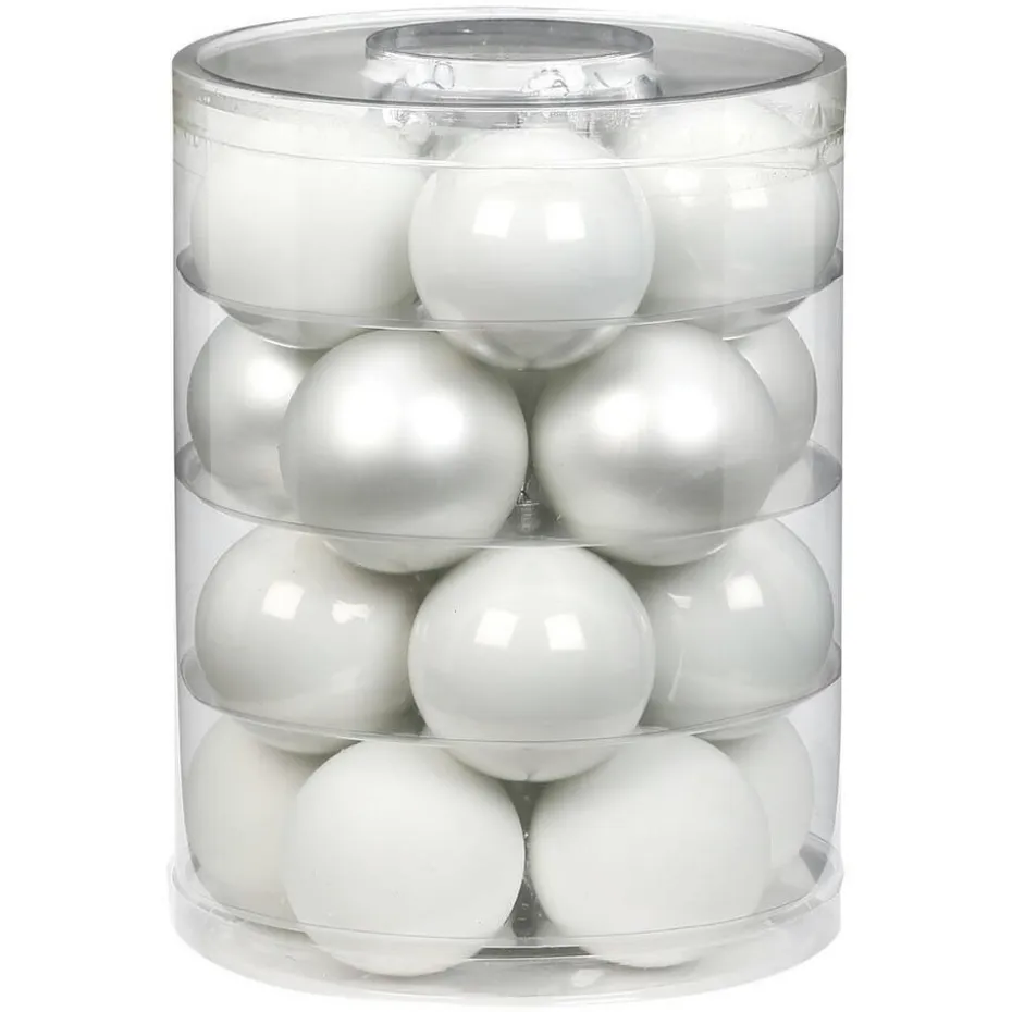Inge Christmas Goods Kerstballen - 20 stuks - wit mix - 6 cm