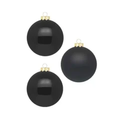 Inge Christmas grote kerstballen - 6x- zwart - 10 cm - glas
