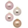 Inge Christmas Kerstballen - 12st - glas - parel roze - 8cm