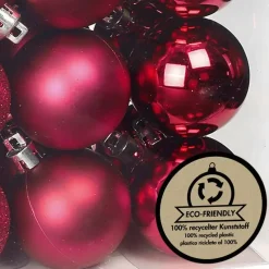 Inge Christmas kerstballen - 44x - bessen roze - kunststof - mix