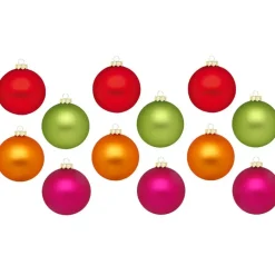 Inge Christmas Kerstballen - 12x - gekleurd - 8 cm - glas