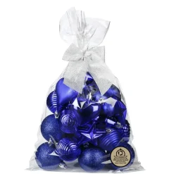 Inge Christmas kerstballen - 30 delig - kunststof - kobalt blauw