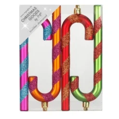 Inge goods Kersthangers - 4x - zuurstokken - gekleurd - 14 cm