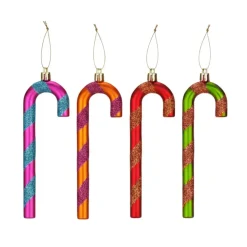 Inge goods Kersthangers - 4x - zuurstokken - gekleurd - 14 cm