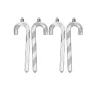 Inge goods Kersthangers - 4x - zuurstokken - zilver - 14 cm