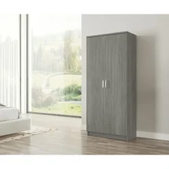 Interiax Kledingkast 'Amelie' - Grijze Eik - 2 Deurs - 180x80x40 cm