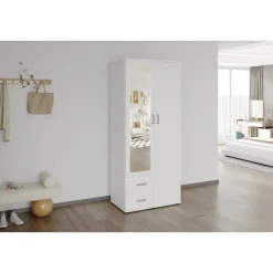 Interiax Kledingkast 'Lena' - Wit - 2 Deurs - 185x80x52cm