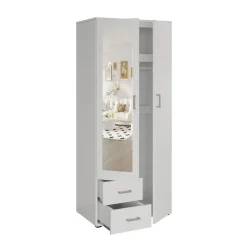 Interiax Kledingkast 'Lena' - Wit - 2 Deurs - 185x80x52cm