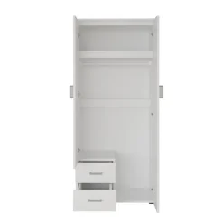 Interiax Kledingkast 'Lena' - Wit - 2 Deurs - 185x80x52cm