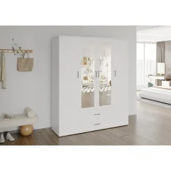 Interiax Kledingkast 'Lena' - Sonoma Eik - 4 Deurs - 185x160x52cm