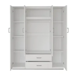 Interiax Kledingkast 'Lena' - Sonoma Eik - 4 Deurs - 185x160x52cm