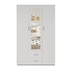 Interiax Kledingkast 'Lena' - Wit - 3 Deurs - 185x120x52cm