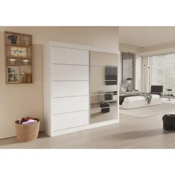 Interiax Kledingkast 'Mila' - Wit - Schuifdeurkast - 197x182x52 cm