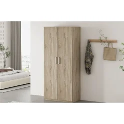 Interiax Kledingkast 'Mila' - Sonoma Eik - 2 Deurs - 180x80x42 cm