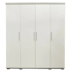 Interiax Kledingkast 'Mila' - Wit - 4 Deurs - 183x120x52cm