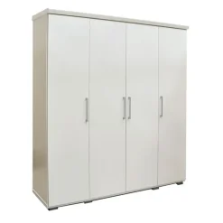 Interiax Kledingkast 'Mila' - Wit - 4 Deurs - 183x120x52cm