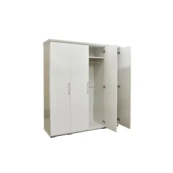 Interiax Kledingkast 'Mila' - Wit - 4 Deurs - 183x120x52cm