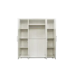 Interiax Kledingkast 'Mila' - Wit - 4 Deurs - 183x120x52cm