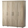 Interiax Kledingkast 'Mila' - Sonoma Eik - 4 Deurs - 183x160x52cm
