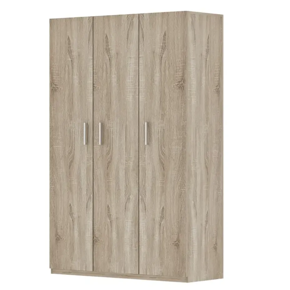 Interiax Kledingkast 'Mila' - Sonoma Eik - 3 Deurs - 180x120x42 cm